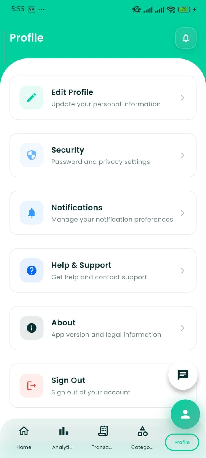 SmartFinBot app screen